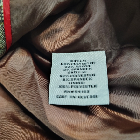 Tommy Hilfiger Brown Plaid Houndstooth Blazer Elbow Patch Academia Womens Size 6 - Picture 7 of 13